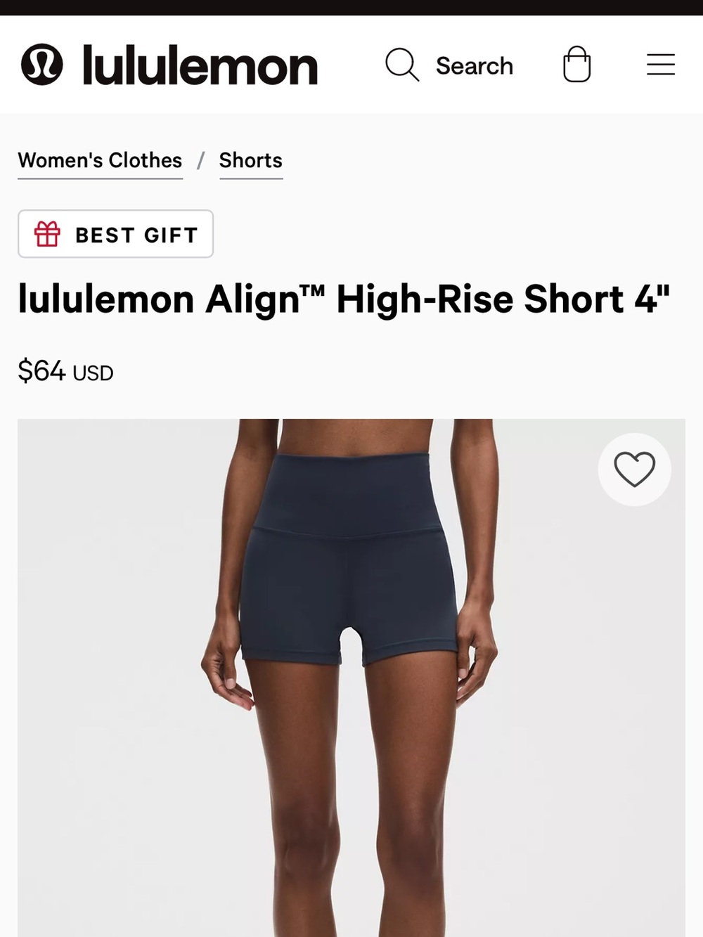 lululemon athletica Align™ High-Rise Short 4" - Navy